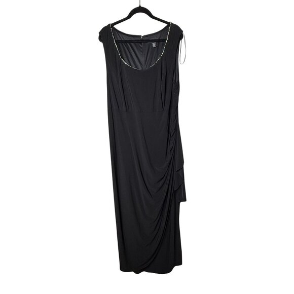 R&M Richards 22W Black Beaded 2-Piece Dress & Jacket • Plus Size Formal - Picture 3 of 12